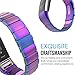 MoKo Fitbit Charge 2 Band, Universal Stainless Steel Watch Band Strap Bracelet + Connector for 2016 Fitbit Charge 2 Heart Rate + Fitness Wristband, Smart Watch NOT Included, Colorful