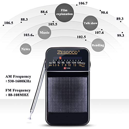 2 ZesGood+Portable+Transistor+Battery+Operated