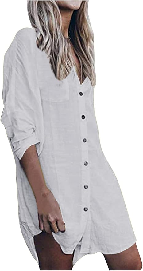JPLZi Women's Swimsuits Cover ups Shirts Summer Beachwear Button Down