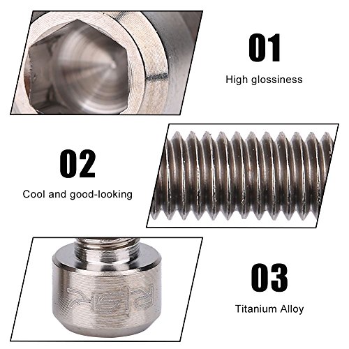 VGEBY 2Pcs Disc Brake Bolts, Titanium Alloy M6 X 25mm Bicycle Screw Bolts for Mountain Bike Brake Caliper (Titanium Color) - Thumbnail 5