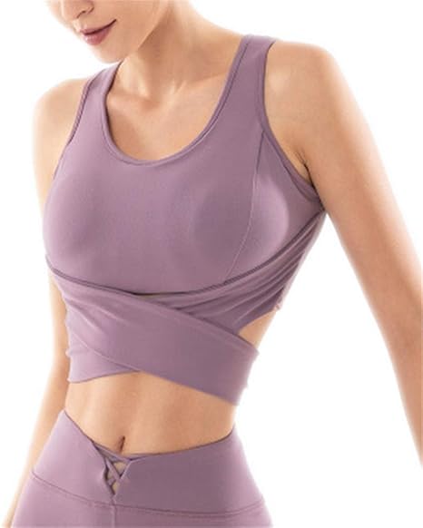 Amazon Co Jp 女性用ヨガブラトップ かわいいワークアウトタンクは女性のヨガジムシャツアスリートアクティブ服トップス フィットネスアクティブウェア 色 Purple Size M ホーム キッチン