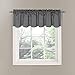 ECLIPSE Canova Blackout Thermaback Window Valance Curtains for Kitchen or Bathroom, 42 in x 21 in, Charcoal