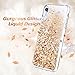 Maxdara Case for iPhone XR Glitter Case 6.1 inch [Tempered Glass Screen Protector] Floating Liquid Bling Sparkle Luxury Pretty Fashion Girls Women Case Cover (Gold & Silver)