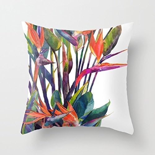 Sofapartner The Bird of Paradise Canvas Square Throw Pillow Covers 20"x 20"