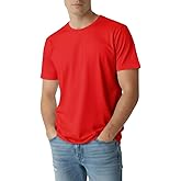 Men’s 100% Cotton T-Shirt, Crew Neck Soft Premium Regular Fit Tee, Plain Short Sleeve Comfort Fit Tees for Men