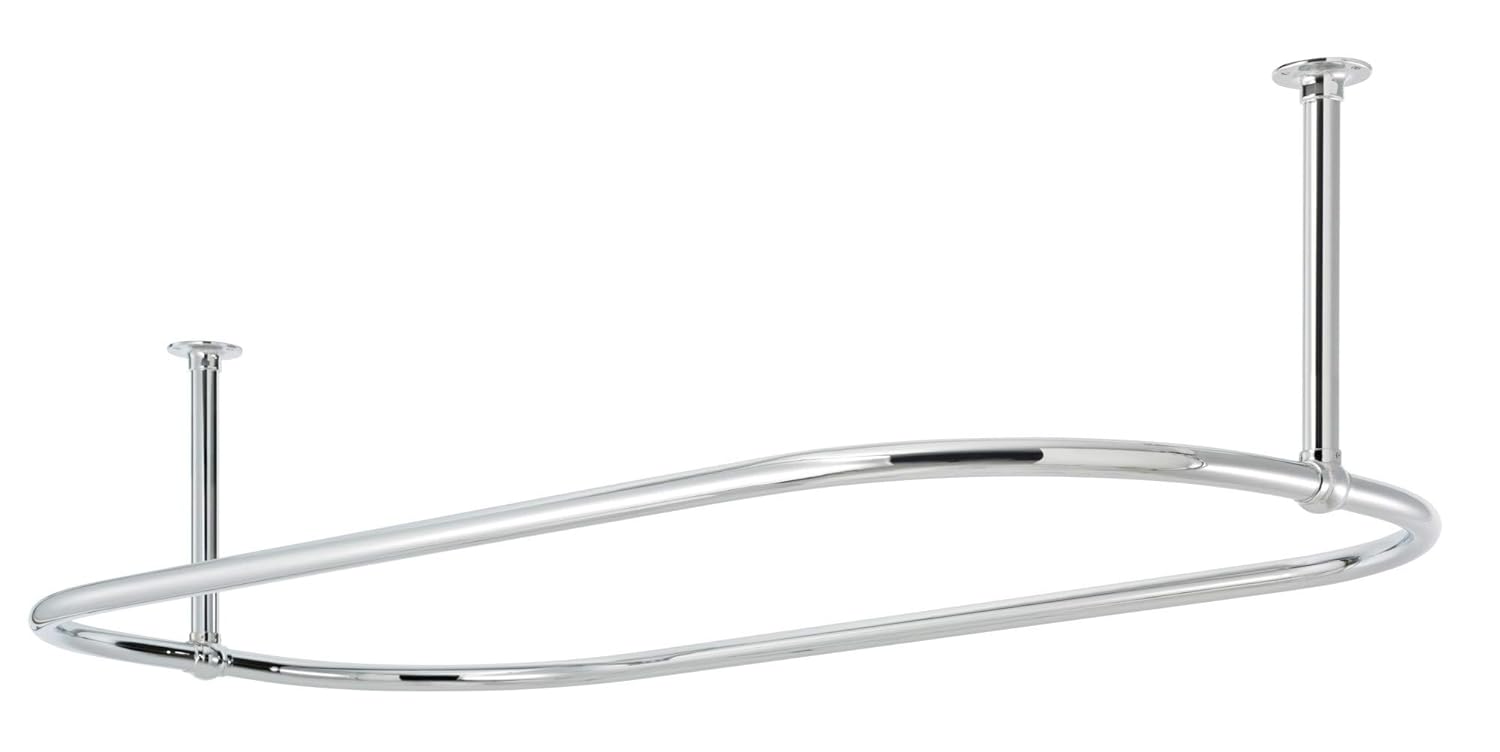 Amazon Com 59 X 29 1 2 Oval Shower Curtain Rod With Two Ceiling