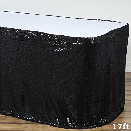 BalsaCircle 17 feet x 29Inch Black Sequin