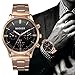 Start Men's Chic Stainless Steel Band Wrist Watch Adjustable pin buckle Watches Bracelet (Blue)