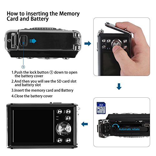 DECOMEN Waterproof Digital Camera Underwater Sport Camcorder with 16MP 2.4" LCD Screen, 8x Digital Zoom, Flash, Mic and Rechargeable Battery with 16G SD Card - Thumbnail 7