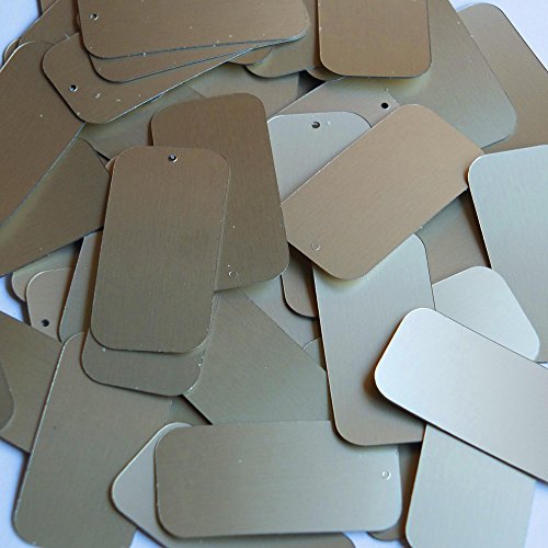 Long Sequin Rectangle 1.5 inch White Gold Matte Silk Frost Couture Loose Paillettes. Made in USA.