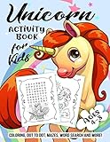 Unicorn Activity Book for Kids Ages 4-8: A Fun Kid Workbook Game For Learning, Coloring, Dot to Dot, Mazes, Word Search and More! by Activity Slayer