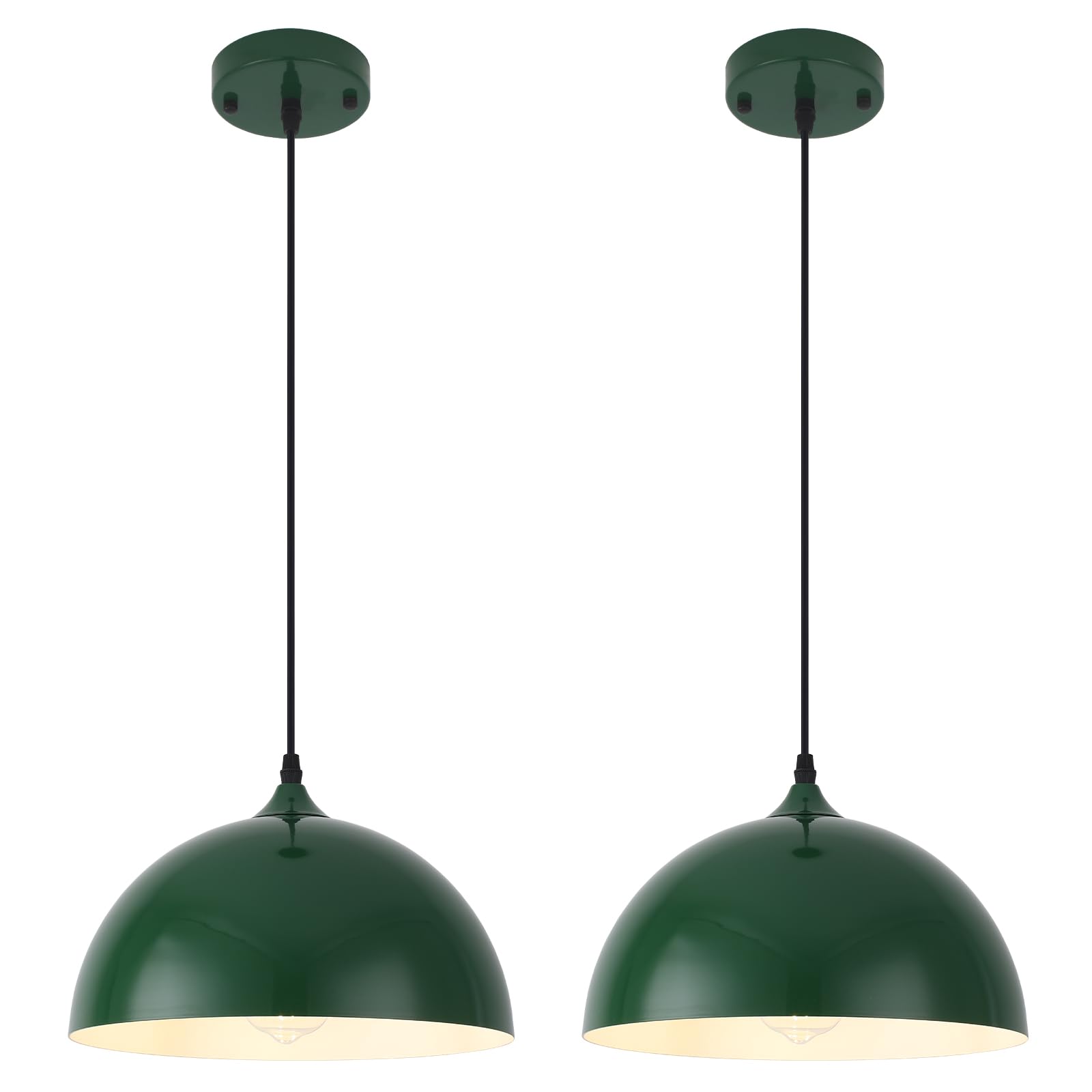 Photo 1 of SESIMENT Farmhouse Pendant Light, 11.8inch, 2 Packs- Green Industrial Kitchen Pendant Lights, Pendant Lights Kitchen Island, Pendant Light for Bedroom, Office, Kichen Sink, Library
