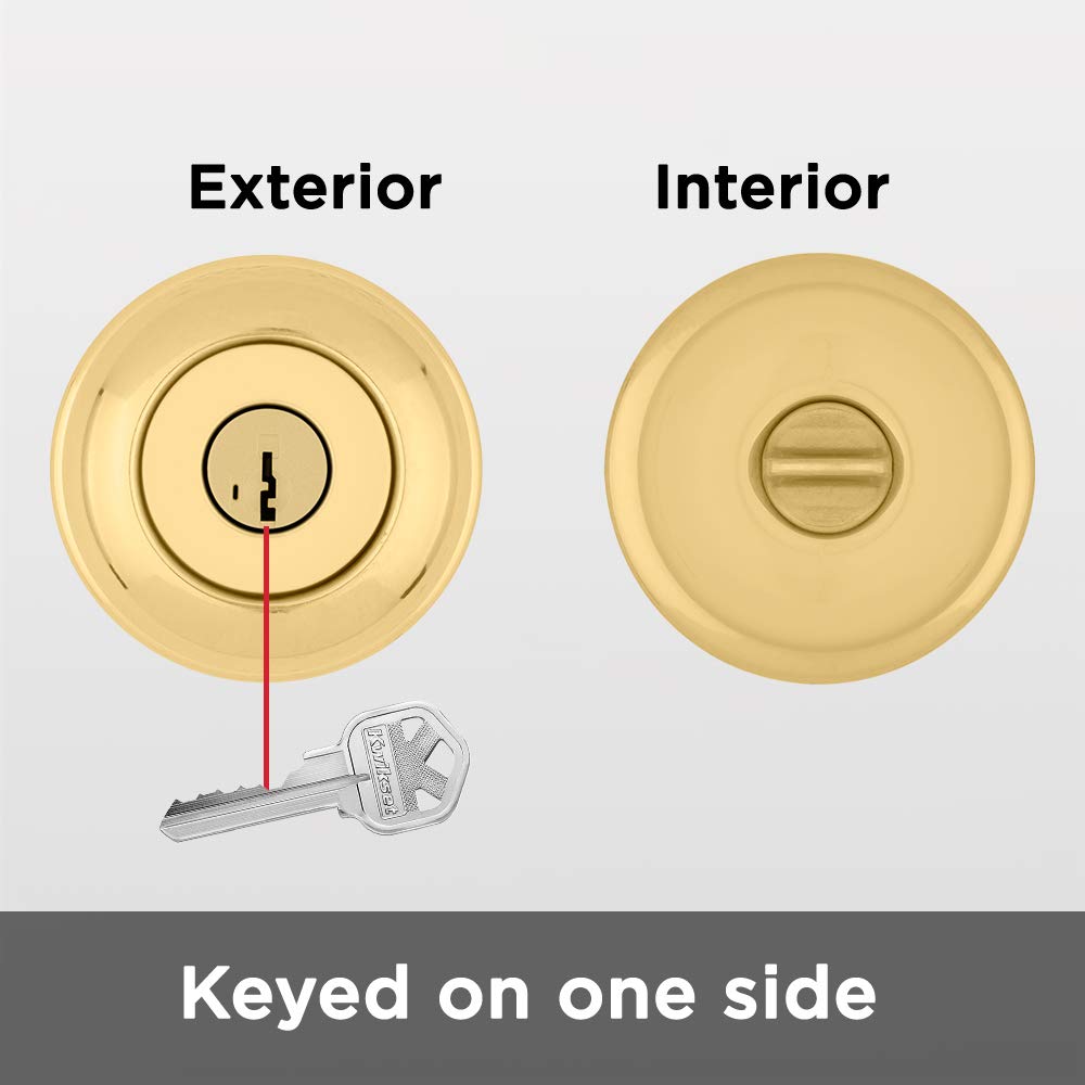Kwikset Juno Entry Door Knob with Lock and Key, Secure Keyed Handle