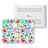 MacBook Air 13 inch Case- Laptop Protective Hard White Plastic Cover Compatible Apple- Fits on Model A1466 & A1369 2015 (Dog Footprints Bones)