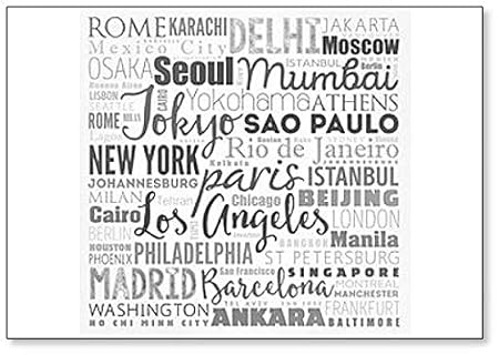 Imán para nevera, diseño de nube de las ciudades más grandes del ...
