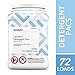 Amazon Brand - Solimo Laundry Detergent Pacs, Concentrated, Free of Perfumes & Clear of Dyes, 72 count