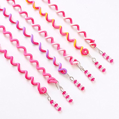 For Chritmas Gift,Sunfei 6 Pcs/Set Kids Curler Hair Braid Hair Sticker Baby Girls' Decor Hair Accesories (Pink)