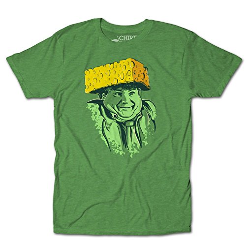 CHIVE TEES Mens Chris Farley Cheesehead T-Shirt Large Kelly Green Apparel