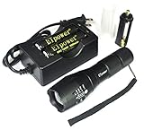 ETpower® 1800LM XM-LT6 LED Zoomable Flashlight Torch Light + 2 x 18650 3000mAh 3.7v Rechargeable Li-ion Battery + AC Battery charger