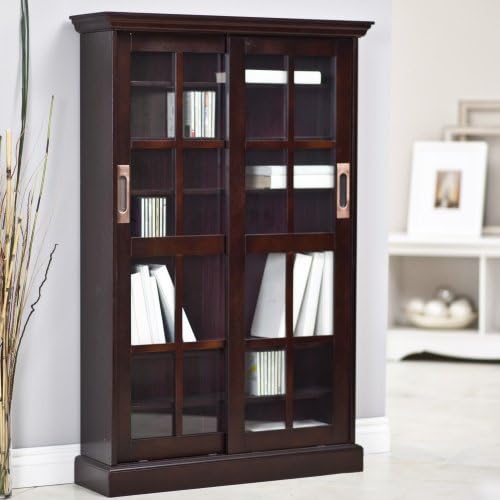 Media Cabinet / Paperback Bookcase with Sliding Door