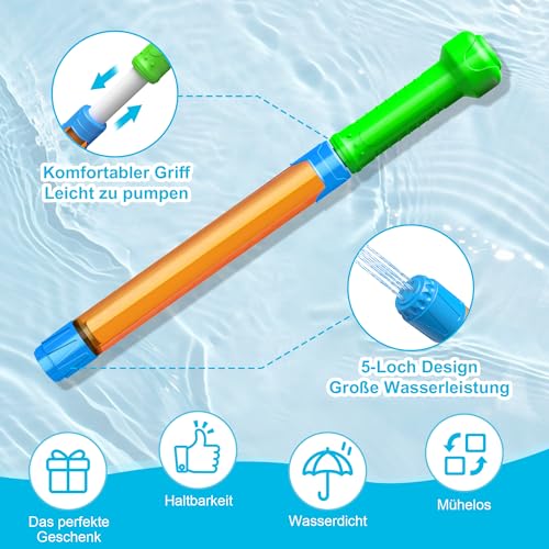 Pack of 6 Children's Water Gun, 32 cm Water Sprayer Water Spray Gun Children with 8-10 m Feet Long Range Spray Gun Water Colourful Set for Boys and Girls Party Beach Pool Toy