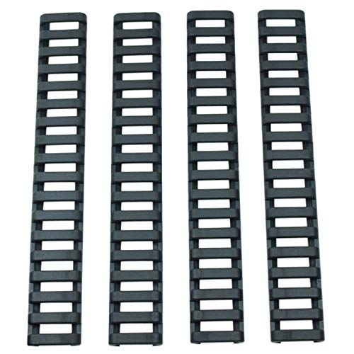 ACEXIER 4pcs Plastic Rail Cover Bone Fish Ladder Shape Heat Resistant Handguard Rifle Picatinny Rubber Rail Covers