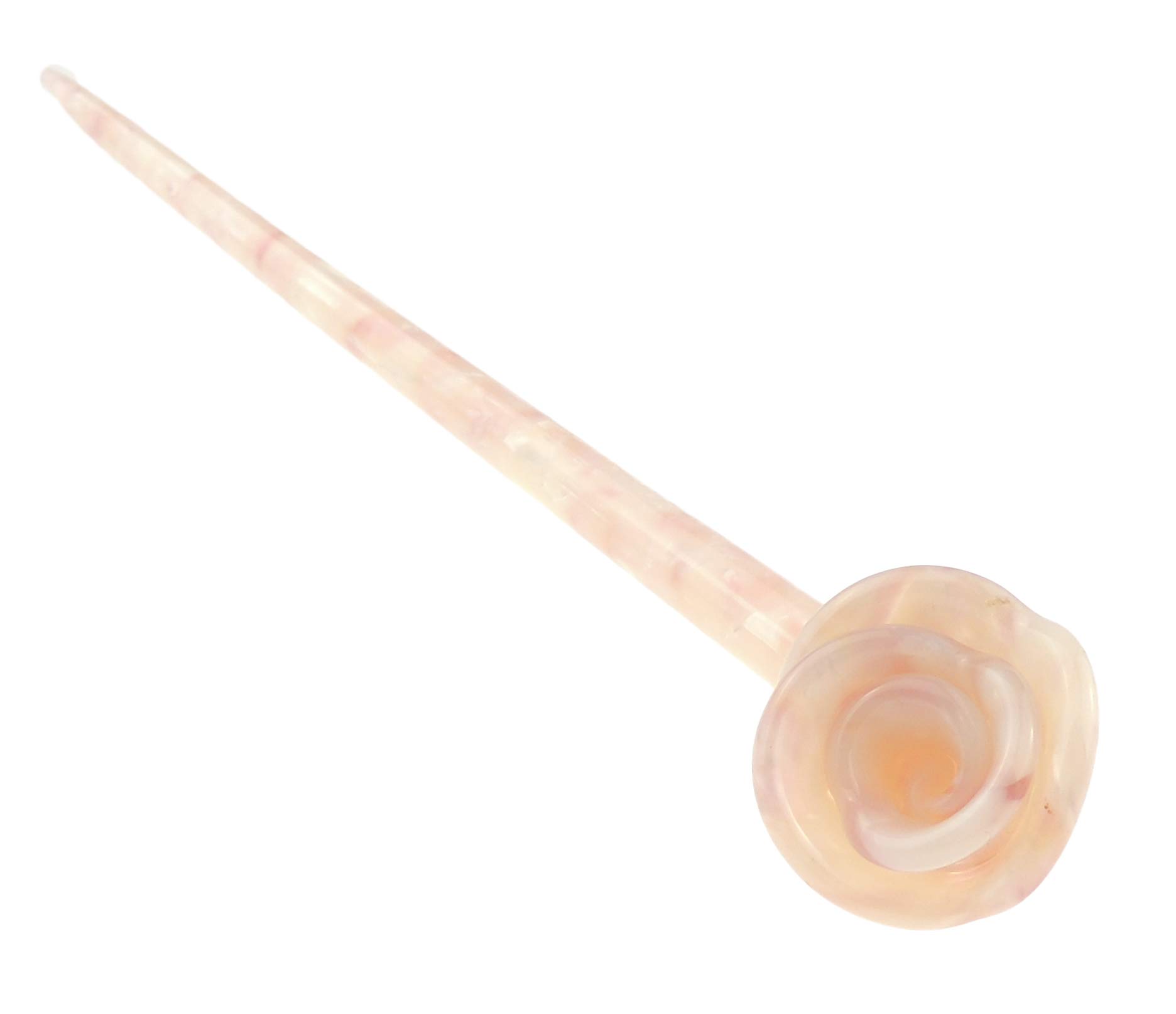 Womens Retro Boho Bridal Wedding Party Bridesmaid Christmas Banana Styling Hair Accessories Pins Bun Holder Chignon Brooch Hairpin Slide Jewelry Updo Chopsticks Stick Marbled (Baby Pink Cream)