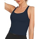 HeyNuts Longline Zeal Bras Medium Impact Wirefree Sports Bras Workout Crop Tank Tops with Removable Pads, A-D Cups