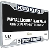 Desert Cactus University of Connecticut Car Accessories UConn Huskies Metal License Plate Frame and Tag Holder for Front or Rear of Car (Mascot)