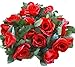 LNHOMY Lannu 2PCS 15 FT Artificial Rose Vine Garland Flowers Fake Flower Plants for Wedding Home Garden Party Hotel Decor, (Red)