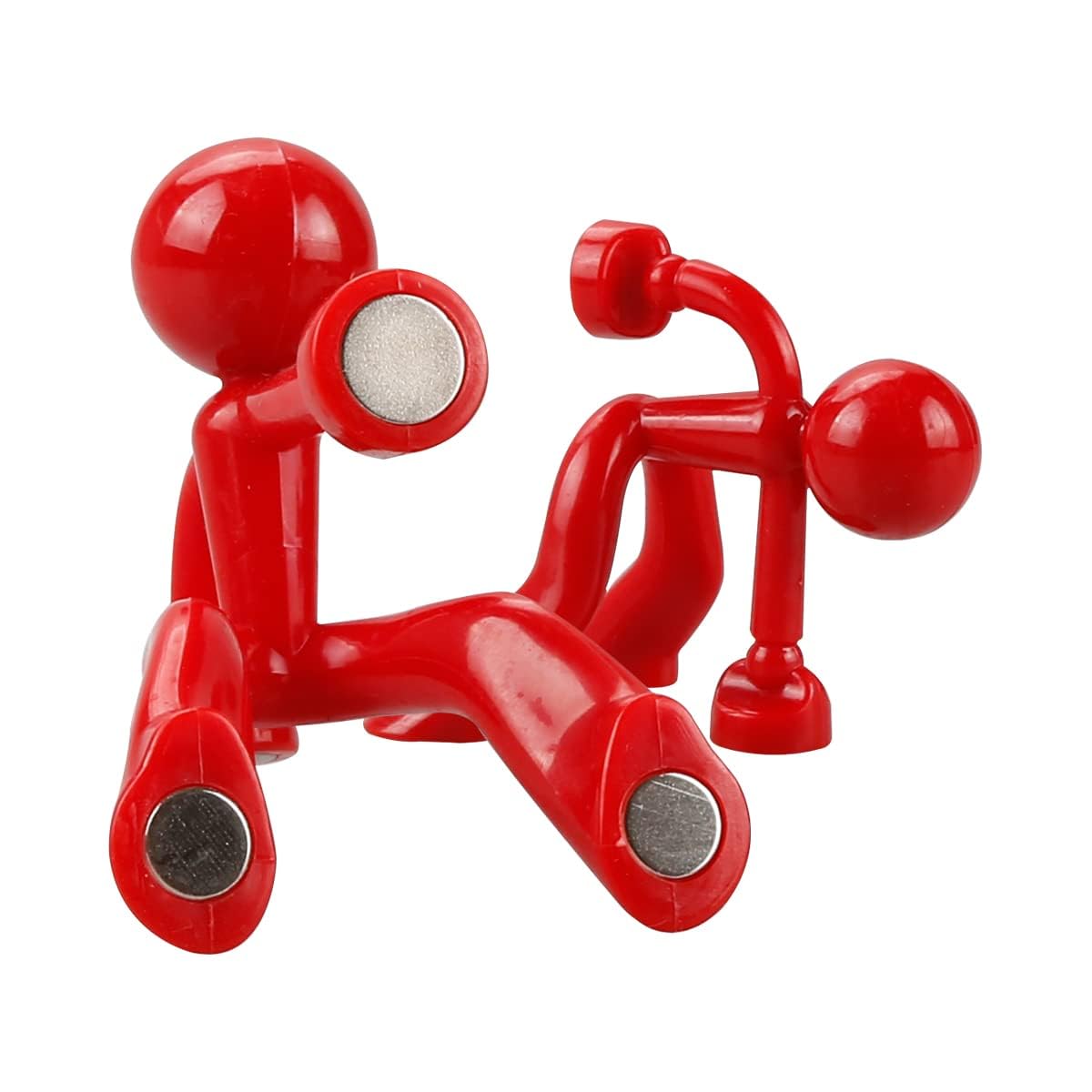 GLADFRESIT Magnetic Key Holder - Magnetic Man Key Hook Wall Key Holder Magnets Home for Any Metal Surface(Red)