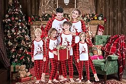 Benaive Matching Family Christmas Pajamas Set