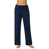 Nautica Womens Pajama Pants - Lightweight Wide Leg Lounge Pants - Cotton Knit Jersey - Sleepwear Loungewear PJs for Women