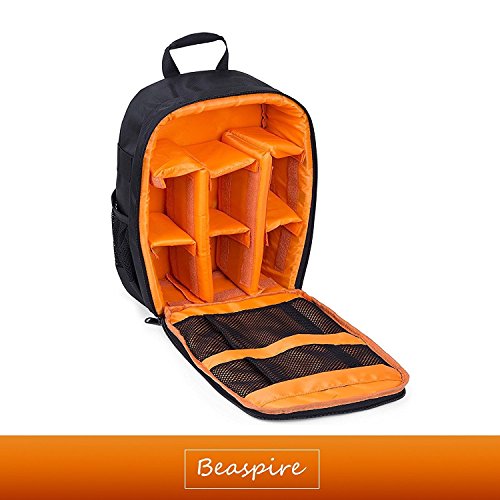 Camera Shockproof Backpack DSLR Hiking Camera Bag Waterproof for Canon, Nikon, Sony, Olympus, Samsung, Panasonic, Pentax Cameras and Other Accessories (Orange)