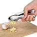 Garlic Press - Top Grade Stainless Steel for Effortless Pressing of Garlic Cloves, Ginger, Small Potato & More - Best Crushing and Mincing Kitchen Tool with Ergonomic Non-Slip Handle W/ BONUS Peeler