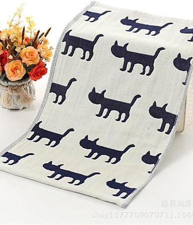 XNWP-1 pezzo di cotone completo asciugamano 20" da 10" modello Cartoon Cat , nero