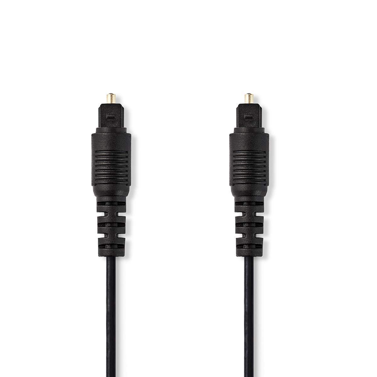 NEDIS Optical Audio Cable | Toslink Male | Toslink Male | Round | PVC | Black | Hanger 1.00 m 1.00 m