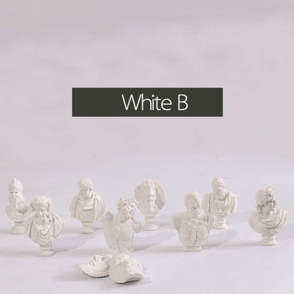 JONARO 10PCS/Set Figures of Ancient Greek Mythology Statue Mini Figure Sculpture Plaster World Famous Bust Sketch Practice Model Crafts