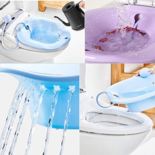 Bonaweite Portable Bidet Sitz, Bath Tub Nursing Cleansing Basin Kit with Flusher on Toilet for Women Pregnancy Postpartum Postoperative Care