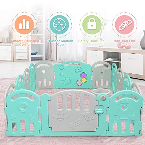Costzon Baby Playpen, 16Panel Kids Safety Yard Activity Center Playard