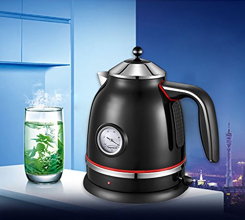 PowCube Stainless Steel 1.7L Electric Water Kettle with Temperature Display and 360 Degree Rotational Base