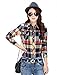 AvaCostume Winter Casual Thicken Fleece Plaid Shirts for Women