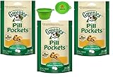 Greenies Pill Pocket Tablet for Dogs (3 Pack) Chicken Flavored Dog Treats (90 Tablets) Bundle with 