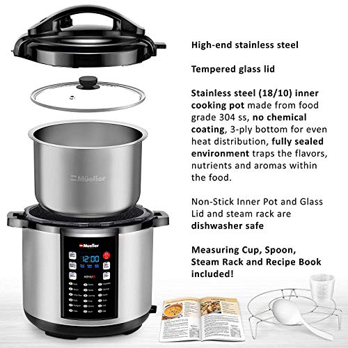 Pressure Cooker Instant Crock 10in1 Pot Pro Series 19 Program 6Q with