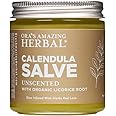 Ora's Amazing Herbal Calendula Salve, Calendula Cream, Drawing Salve, Calendula Ointment, Coconut Free Salve made with Organic Calendula and Licorice Root, 4 oz