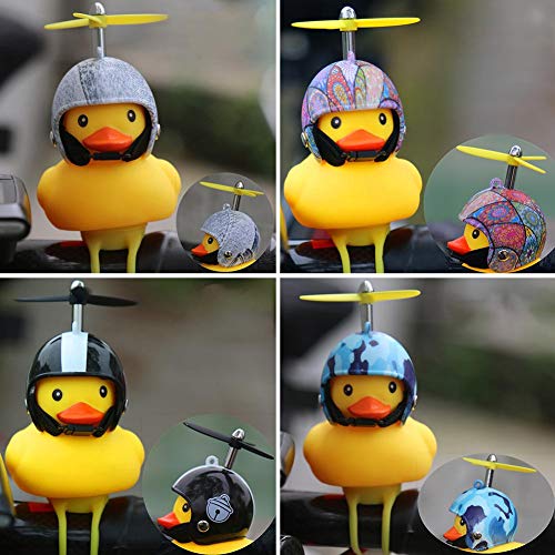 Kids Bike Horn Bicycle Lights Bell Duck Squeeze Helmet Propeller Handlebar Bell Light Horn Lamp for Toddler Children Adults