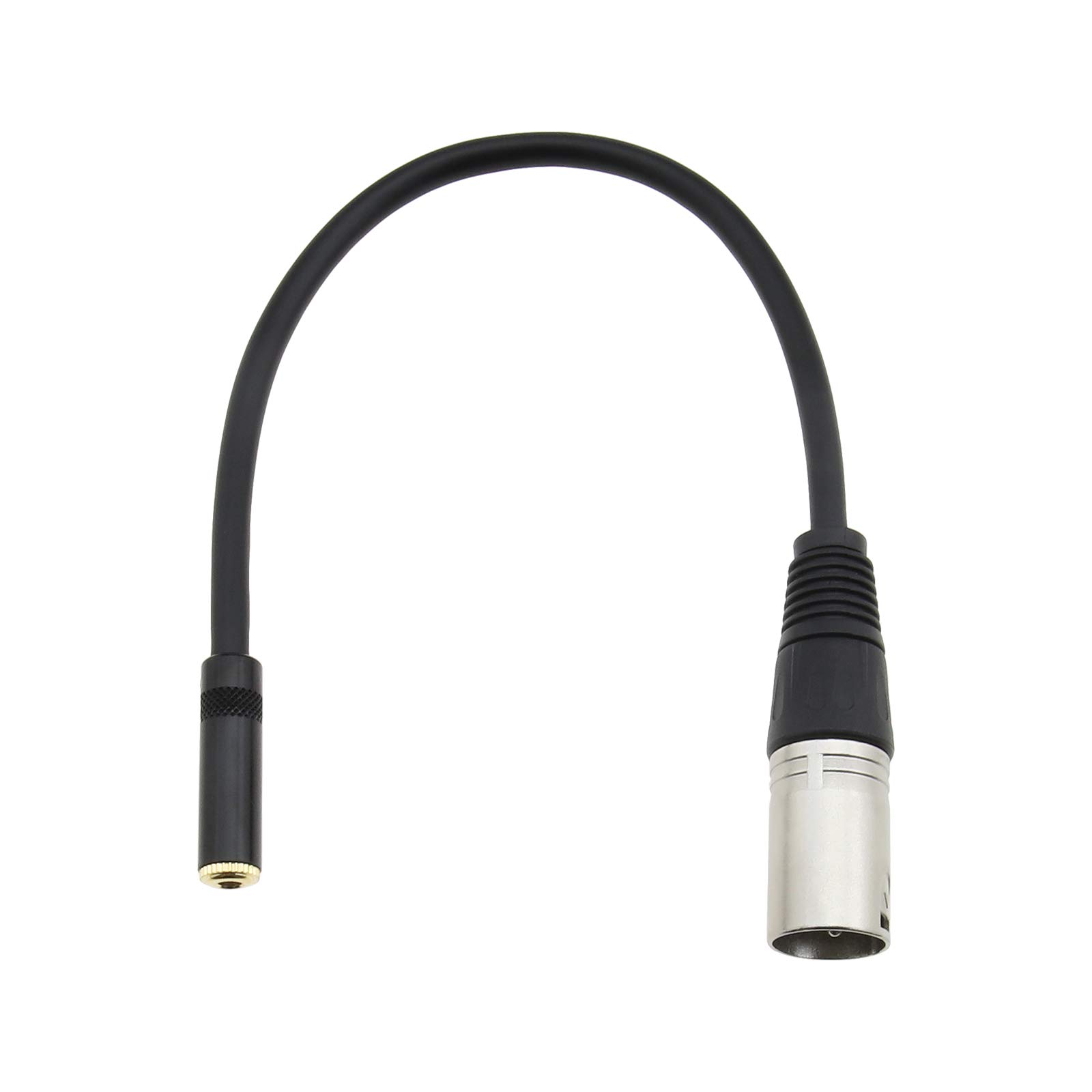 The Lord of the Tools Mini-Jack 3.5mm 1/8 inch Stereo TRS Female Socket to 3 Pins XLR Male Plug Audio Adapter Converter Cable Line 0.3M/1Ft Wires Black