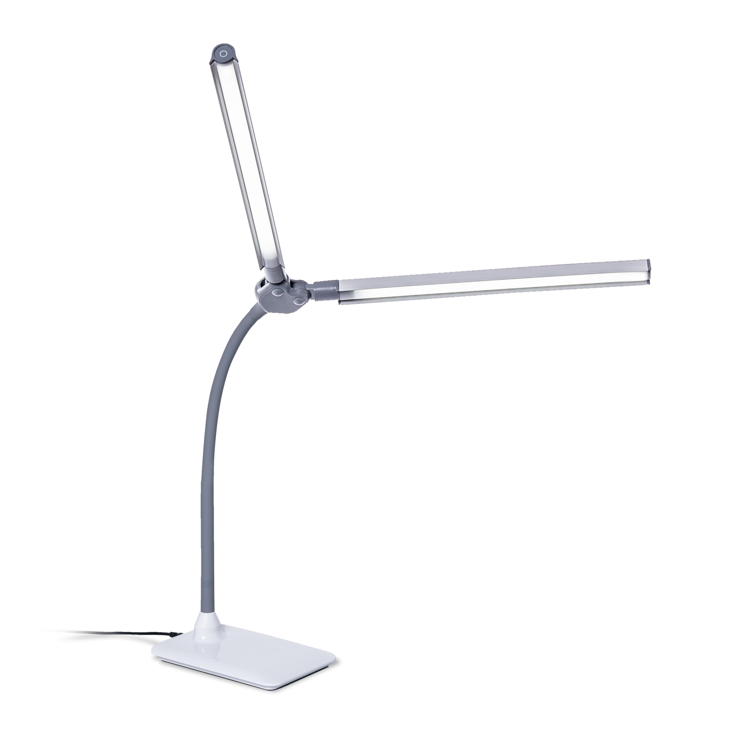 Daylight DuoPro™ Dual Head LED Desk Lamp with Anti-Glare Shades, Adjustable Brightness, & 95+ CRI for Accurate Color - Modern Design, Perfect for Home Office, Crafting & Studying (UK Plug)