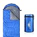 Sleeping Bag Envelope Lightweight Comfort with Compression Sack for 4 Season Camping Blue