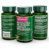 Longevity Formula - 3 Bottles of Resveratrol Polyphenols with Ginkgo Biloba and Grape Seed Extract, Hgih Potency and Concentrated Blend - 280 mg Per Serving - Effective, Best Anti Aging Herbal Supplements for Cardiovascular, Metabolism, Joint, Hair, Skin and Nervous System, 80 Capsules/ Bottle, Manufactued in a FDA Registered Facility